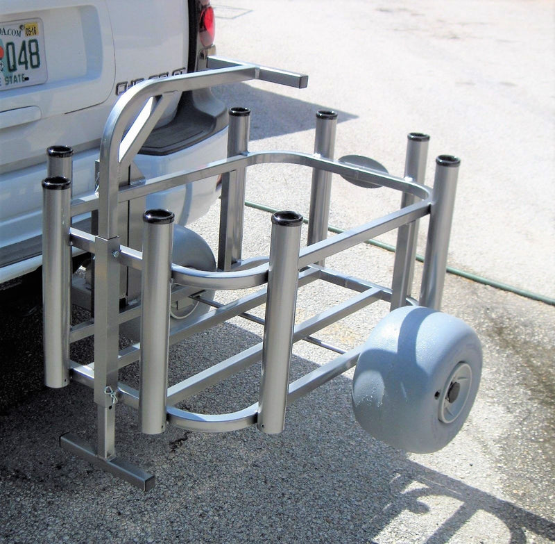 Aluminum Beach Fishing Cart with Detachable Receiver Hitch – Beach