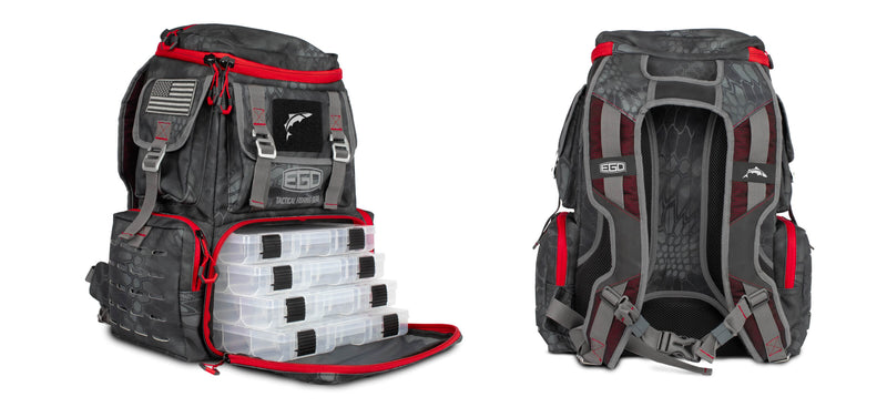 backpack style tackle box EGO Tackle Box Backpack w/ 4 Tackle Trays