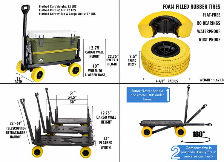 Outdoor Multi-Purpose Double Decker Cart - Black on Yellow – Mighty Max  Carts - USA Outdoor Recreational Carts