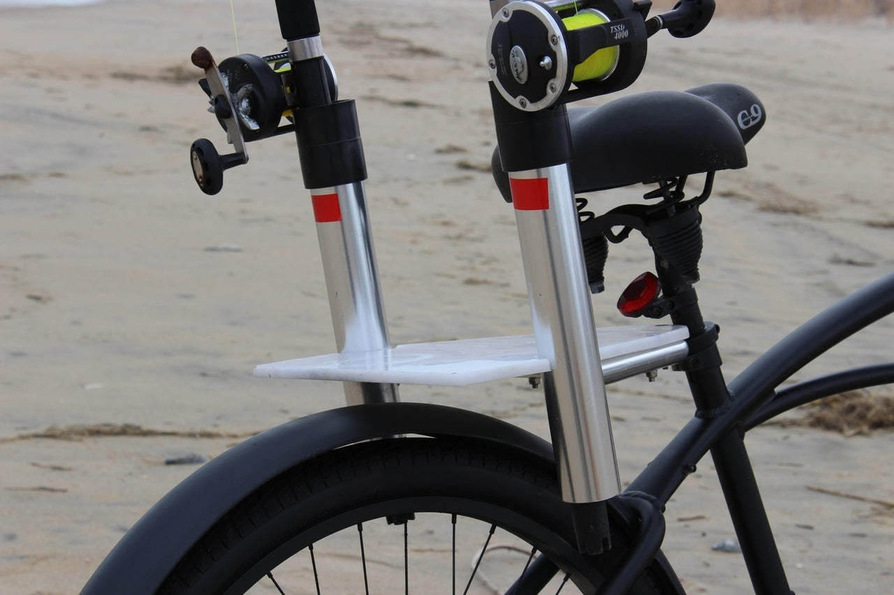 fishing rod holder for bike Mount Bundle includes Rod Holder and Rack Bracket Fly Rod Bike Fishing Rod