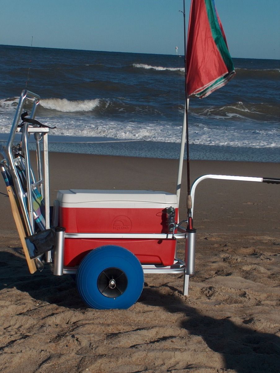 The Beach Caddy with Balloon Tires – Beach Fishing Carts