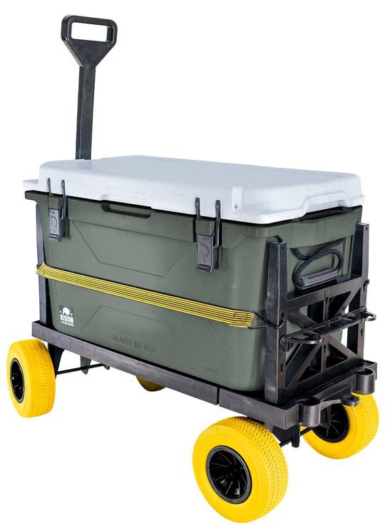 Mighty Max Fishing Cart - Yellow Wheels – Beach Fishing Carts